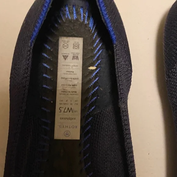 Rothy's Women's Navy and Pink Flats - Picture 2 of 5